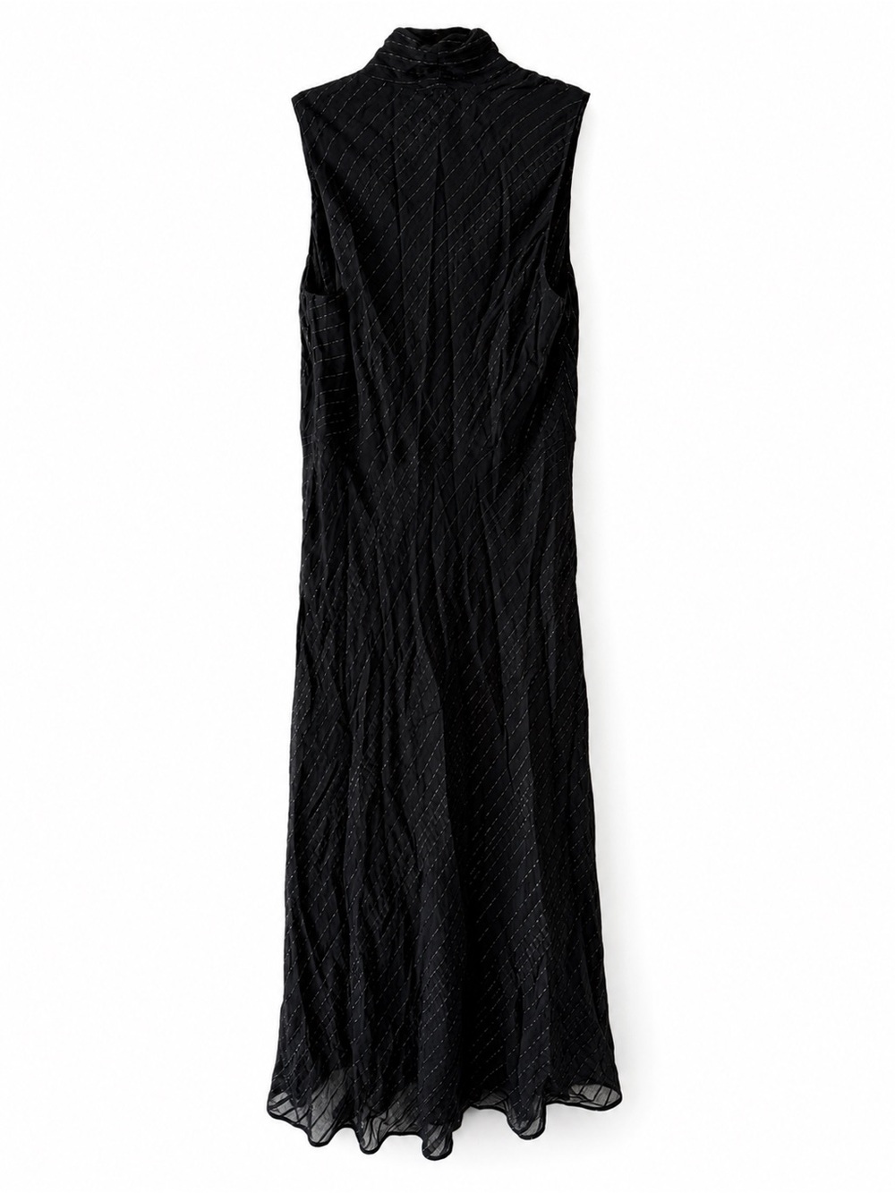 Banana Republic Black Sleeveless Mock Neck Maxi Dress Size 8 - Picture 2 of 5